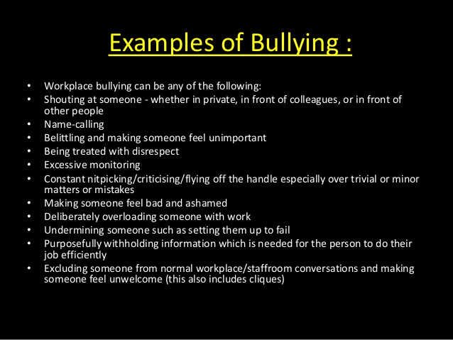 Examples of Bullying