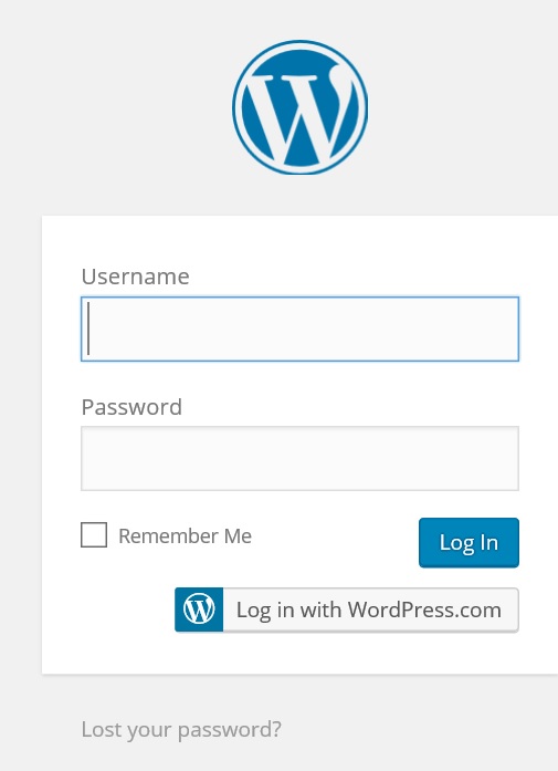 WordPress Login Screen