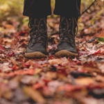 Standing in Fall Leaves